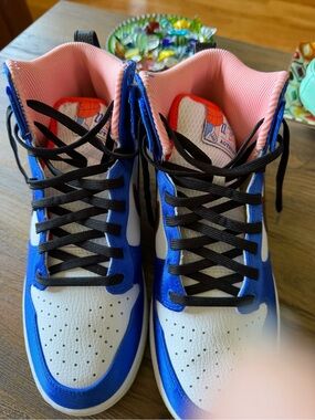 Nike Women's High-Top Sneakers in Blue, White, Pink